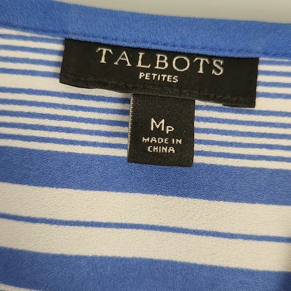 Talbots, MP, Sky Blue & White Stripe w Long or 3/4 Length Sleeve - Picture 6 of 7